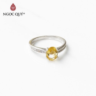 Nhẫn S925 mặt Ctr TA vàng - Ngọc Quý