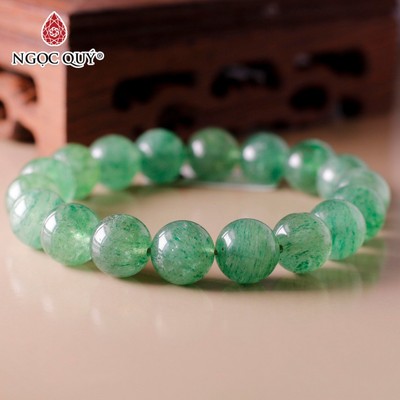 Vòng tay thạch anh dâu xanh strawberry quartz - Ngọc Quý