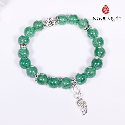 Vòng thạch anh dâu mix charm cánh S925 Mẫu VC0774 - Ngọc Quý