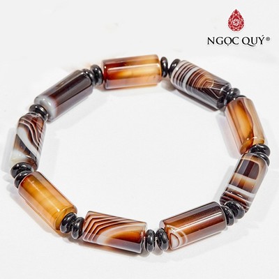 Vòng Tay Mã Não Đen Đốt Tròn 16x8mm - Ngọc Quý
