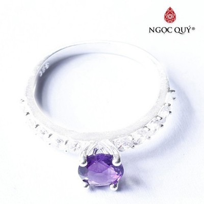 Nhẫn S925 nữ đính Thạch Anh Tím cao cấp - Ngọc Quý