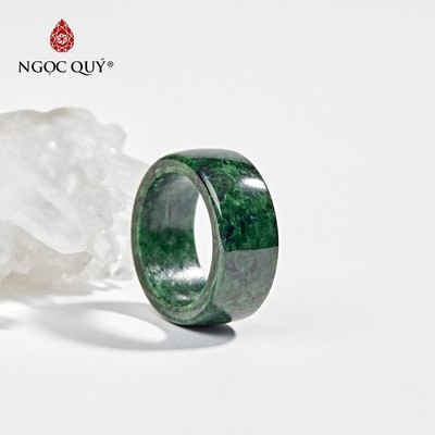 Nhẫn cẩm thạch - Nhẫn đá cẩm thạch sơn thủy jadeite mệnh hỏa, mộc - Ngọc Quý