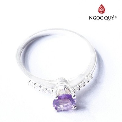 Nhẫn S925 nữ đính Thạch Anh Tím cao cấp - Ngọc Quý
