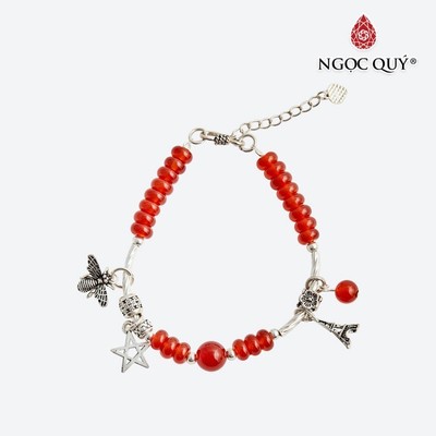 Vòng Tay Mã Não Đỏ Charm Ngôi Sao Mẫu VC0130 - Ngọc Quý