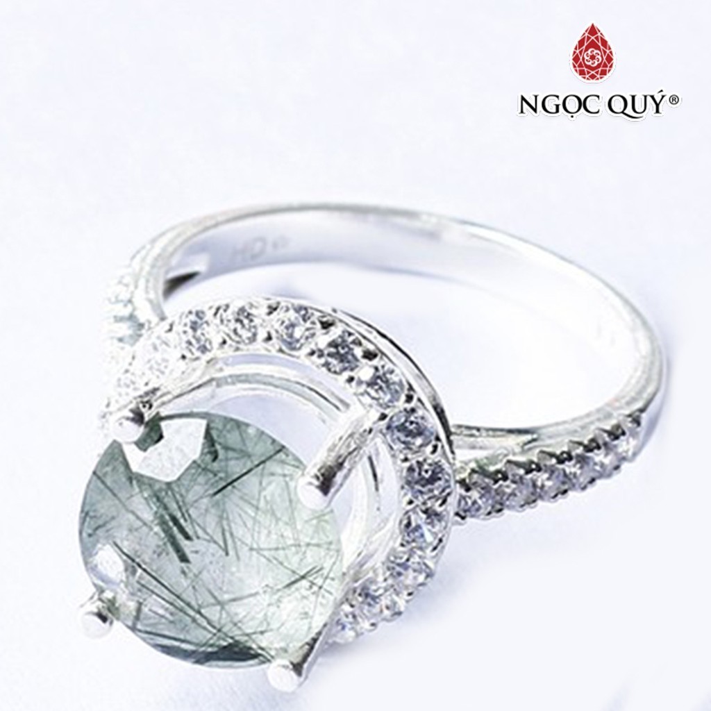 Nhẫn S925 nữ đính thạch anh tóc cao cấp - Ngọc Quý