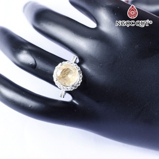 Nhẫn S925 nữ đính thạch anh tóc cao cấp - Ngọc Quý