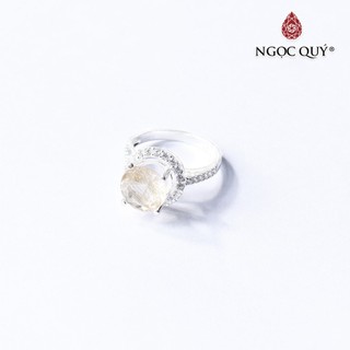Nhẫn S925 nữ đính thạch anh tóc cao cấp - Ngọc Quý