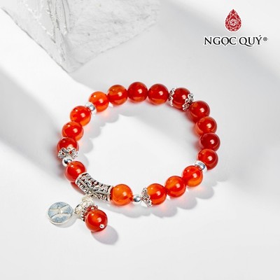Vòng tay cung hoàng đạo mã não đỏ size hạt 8mm Mẫu VC0140 - Ngọc Quý