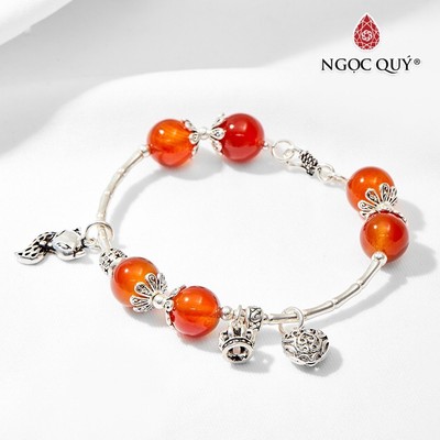 Vòng Tay Mã Não Đỏ Phối Charm Hồ Ly Size Hạt 10mm Mẫu VC0142 - Ngọc Quý