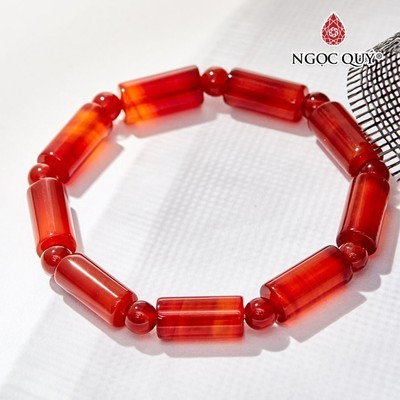 Vòng Tay Mã Não Đỏ Đốt Trúc - Ngọc Quý
