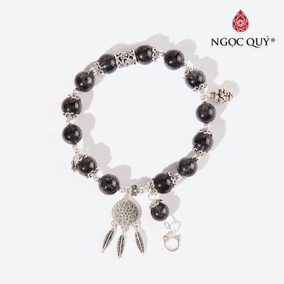 Vòng tay thạch anh tóc đen phối charm dream catcher Mẫu VC0590 - Ngọc Quý
