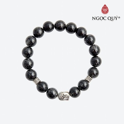 Vòng tay thạch anh tóc đen charm phật S925 Mẫu VC0652 - Ngọc Quý