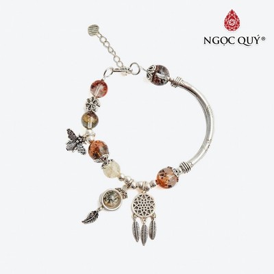 Vòng tay thạch anh ưu linh đa sắc charm dream catcher Mẫu VC0513 - Ngọc Quý