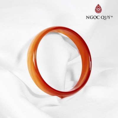 Vòng tay đá mã não đỏ liền khối chalcedony tự nhiên - Ngọc Quý