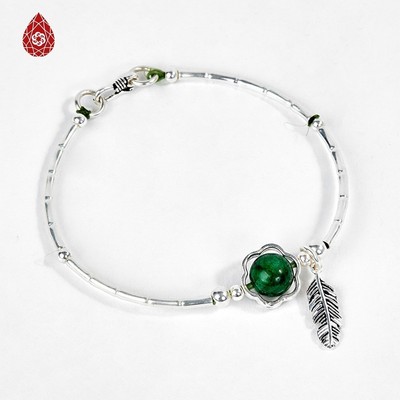 Lắc tay S925 charm lông vũ nhỏ xinh Mẫu VC0123 - Ngọc Quý
