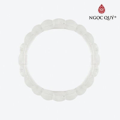 Vòng tay thạch anh ưu linh trắng bản vuông - Ngọc Quý
