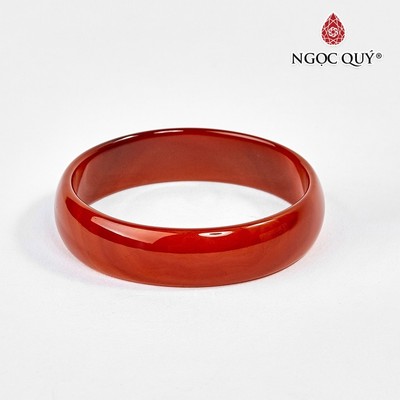 Vòng tay mã não đỏ cam liền khối - Ngọc Quý