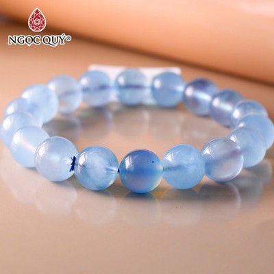 Vòng tay đá hải lam ngọc Aquamarine hợp mệnh thủy mộc - Ngọc Quý