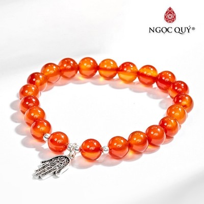 Vòng Tay Đá Mã Não Phối Bàn Tay Hamsa S925 Mẫu VC0138 - Ngọc Quý