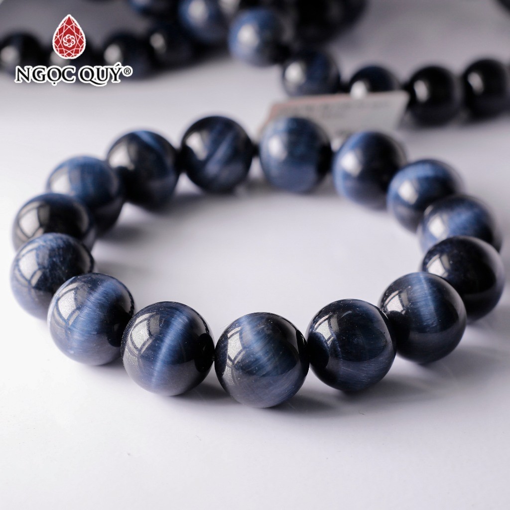  Vòng tay đá mắt hổ xanh đen AAA hợp mệnh thủy & mộc - Ngọc Quý 