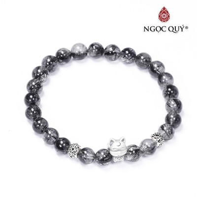 Vòng tay thạch anh tóc đen phối hồ ly 9 đuôi Mẫu VC0692 - Ngọc Quý
