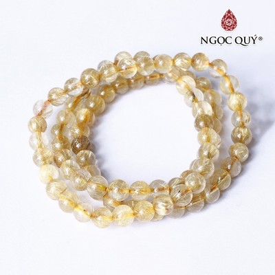 Vòng tay thạch anh tóc vàng 3 line 2A - Ngọc Quý