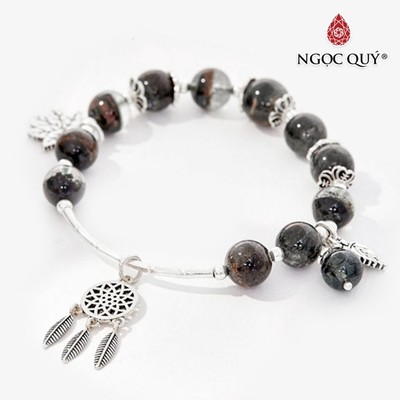 Vòng tay thạch anh ưu linh rêu charm dream catcher Mẫu VC0508 - Ngọc Quý