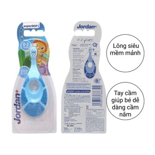 [Giao màu ngẫu nhiên, Ảnh Thật] Bàn chải đánh răng Jordan Step 1 (0-2 tuổi), Lông siêu mềm