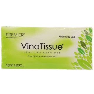 Khăn giấy lụa rút PREMIER VinaTissue 2 lớp 180 tờ
