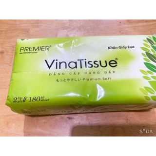 Khăn giấy lụa rút PREMIER VinaTissue 2 lớp 180 tờ