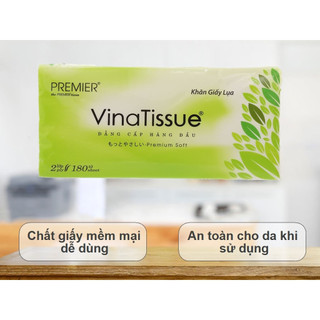 Khăn giấy lụa rút PREMIER VinaTissue 2 lớp 180 tờ