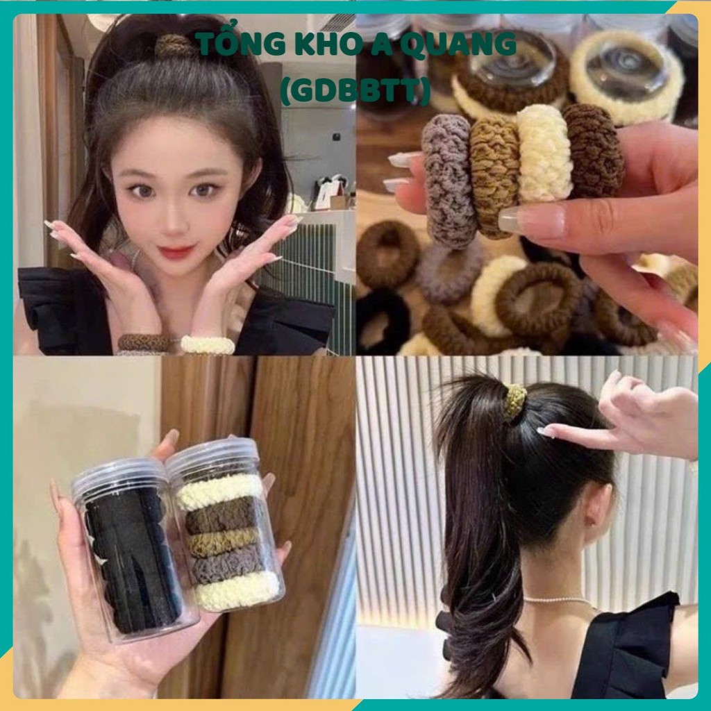 Set Dây Buộc Tóc 136 Chi Tiết, Set 136 chi Tiết Gồm 20 Dây Buộc Tóc Gắn TAG, 100 Chun Buộc Tóc...  D