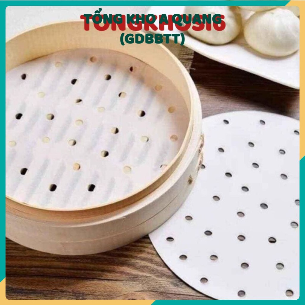 Giấy nến cho nồi chiên không dầu Bambooo Eco 100 tờ giấy nến đục lỗ an toàn sức khỏe mẫu mới