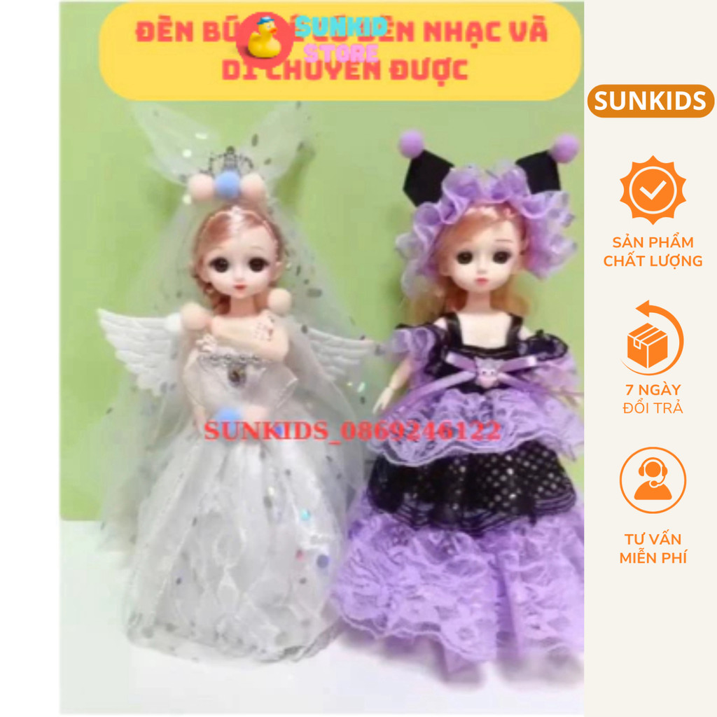 bup bê cho bé gái lồng đèn trung thu có đèn nhạc và di chuyển, búp bê công chúa đồ chơi Hàng mới về 