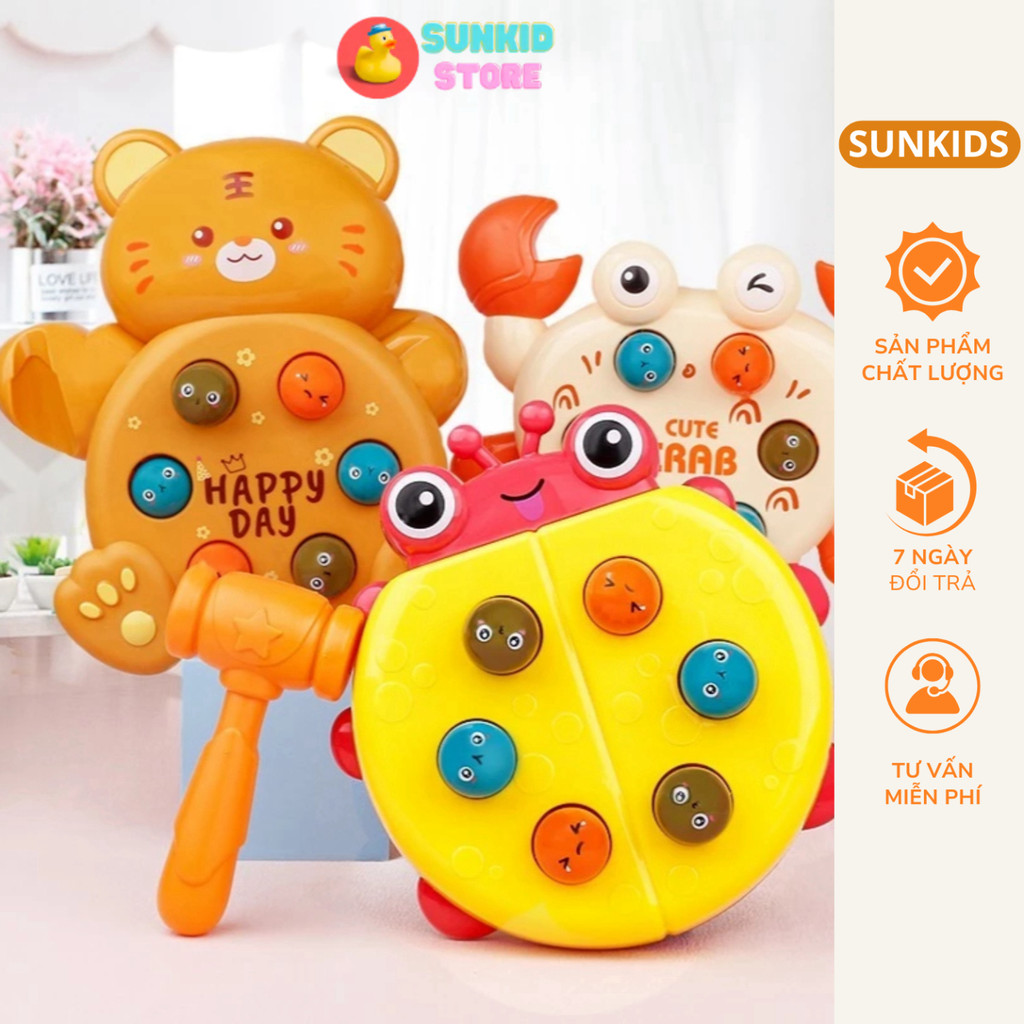Đồ chơi đập chuột hình con vật ngộ nghịch cho trẻ em 1 tuổi 2 tuổi 3 tuổi Sunkids Store