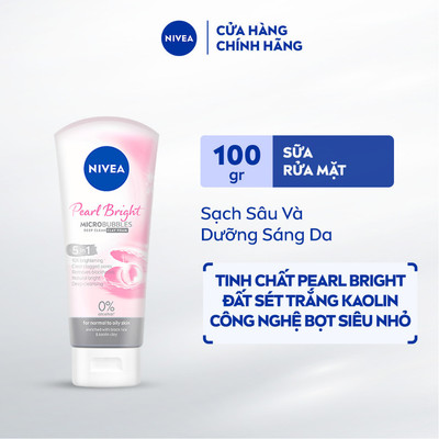 Sữa Rửa Mặt NIVEA Pearl Bright Đất Sét Dưỡng Sáng Da Ngọc Trai 100g - 81273