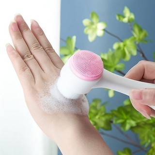 [HB gift] Cọ rửa mặt 2 đầu 3D gai silicon