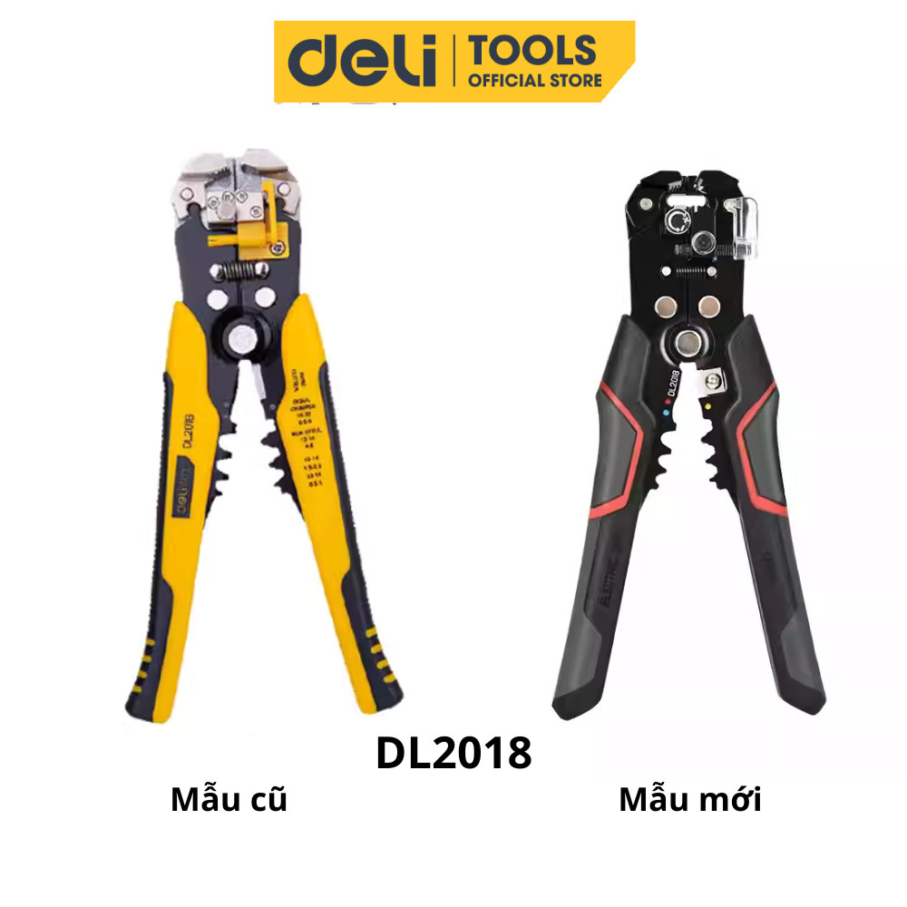 Kìm Tuốt Dây Điện Bấm Cos Đa Năng Deli - Chất Liệu Thép Cao Cấp, Điều Chỉnh Lực Tuốt Dây Dễ Dàng - D
