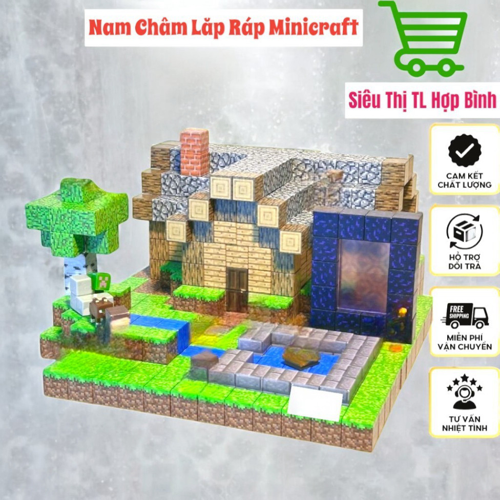 Nam Châm Minecraft Từ Tính, Đồ Chơi Mô Hình Lắp Ráp Thế Giới Game Minecraft