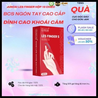 Bao cao su ngón tay Juncai LES FINGER hộp 10 cái bcs siêu mỏng nhiều gel hương hoa quả CODO