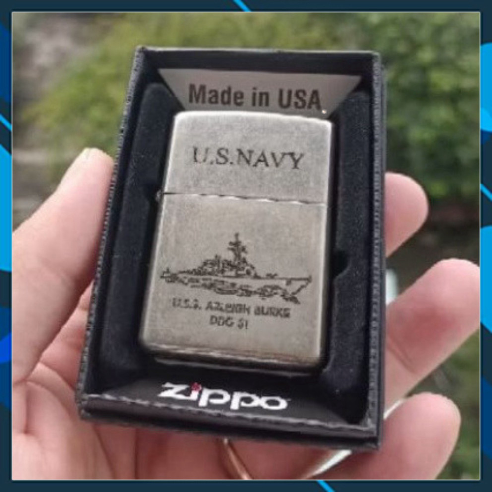 Vỏ Zippo Đồng Cổ Amor Khắc Chìm Chủ Đề Tàu Chiến - Vỏ Zippo Tàu Chiến