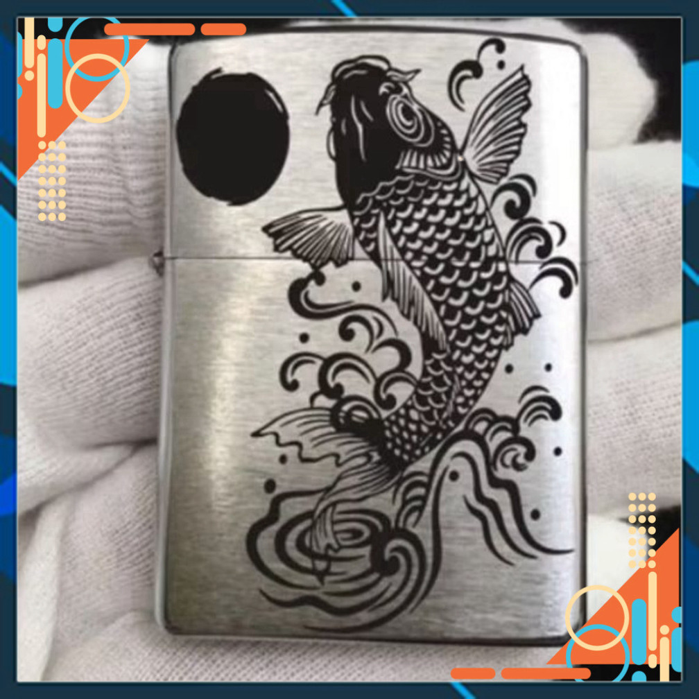 Vỏ Zippo Chính Hãng Mỹ 954 Chủ Đề Cá Chép