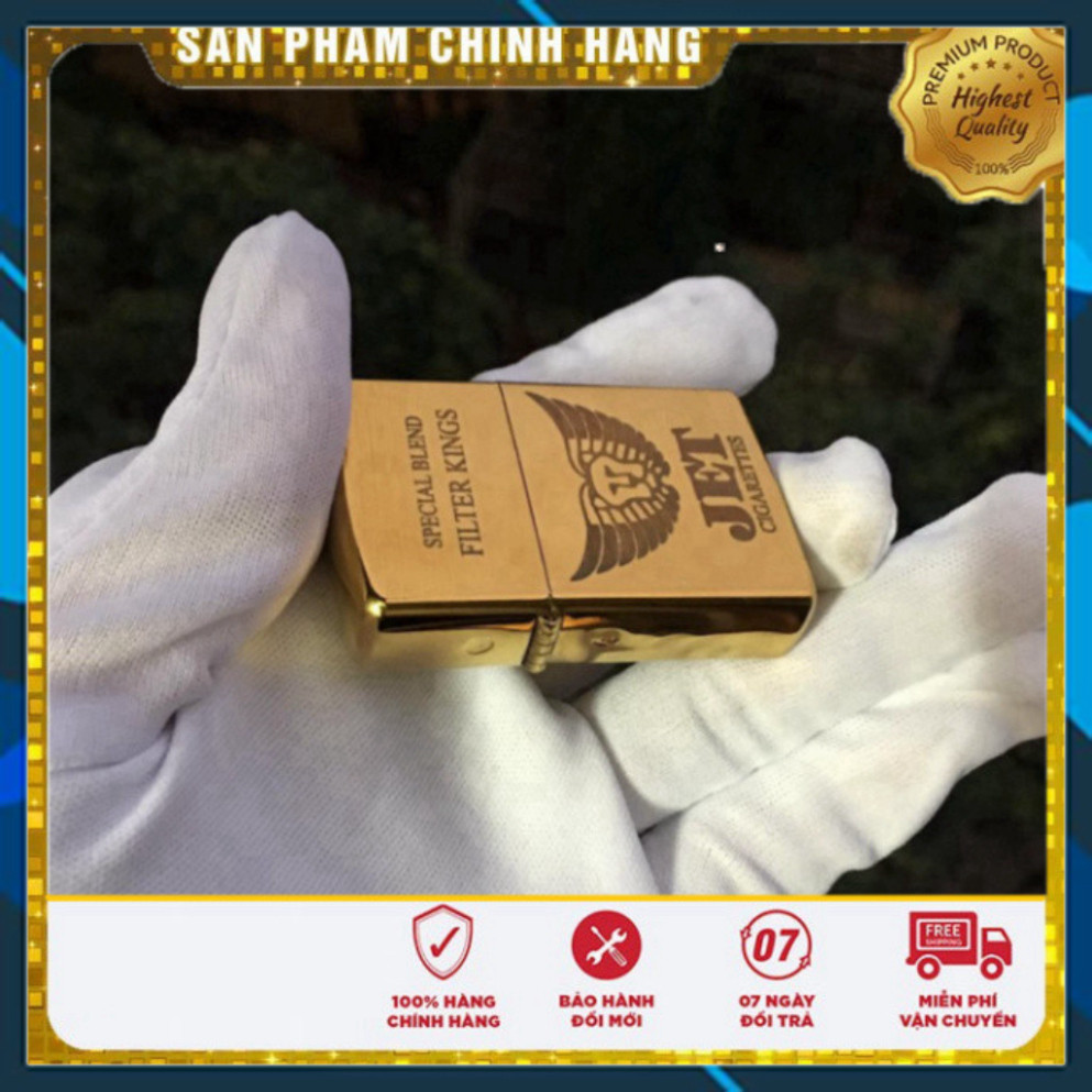Vỏ Zippo giá cả tương đối mềm - Vỏ Zippo xịn Logo Jettttt Vàng