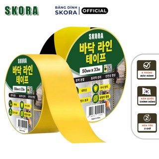 Băng dính dán nền Skora băng keo siêu dính đánh dấu phân làn 5cm x 33m thương hiệu Hàn Quốc chuyên nghiệp cho nhà xưởng