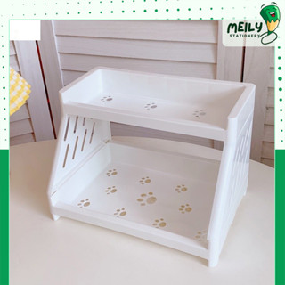  Kệ giá mini 2 tầng chân mèo để bàn cute đựng sách vở decor văn phòng phẩm K38 tiện ích 