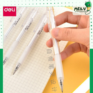  Bút bi nét 0.5mm mực nước Deli B53 trong suốt MEILY ruột bút Deli refill thay thế mực Xanh  Đen 