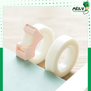  Bộ 2 cuộn băng dính ghi chú note trong suốt kèm dụng cụ cắt băng giấy note tiện lợi MEILY 
