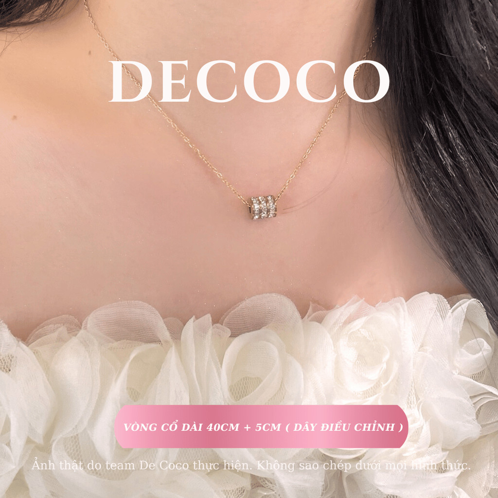 Bộ trang sức vòng cổ và nhẫn nữ DECOCO ACC Embrace titan đính đá (kèm Túi giấy + Hộp + Thiệp) | BigBuy360 - bigbuy360.vn