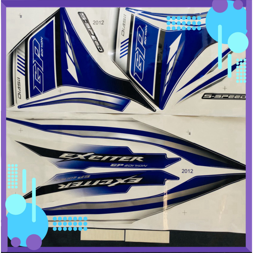 (MẪU ZIN) Bộ tem DÁN xe EXCITER 135 ĐỜI 2012 - DECAL DÁN XE EXCITER 2012