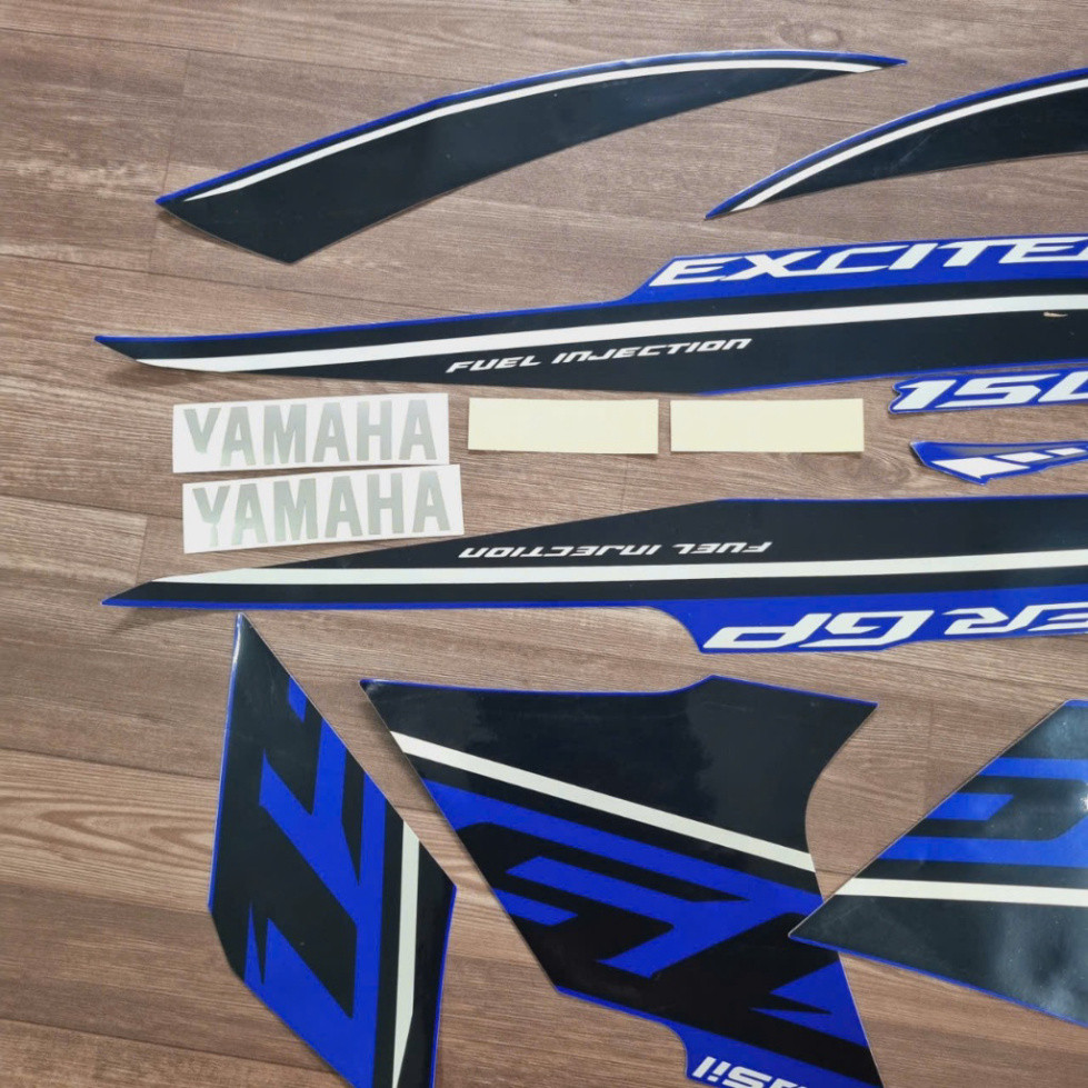 (EXCITER 2018 xanh GP ) Bộ tem 3 LỚP DÀN ÁO xe EXCITER 150cc màu xanh GP - TEM NHƯ ZIN